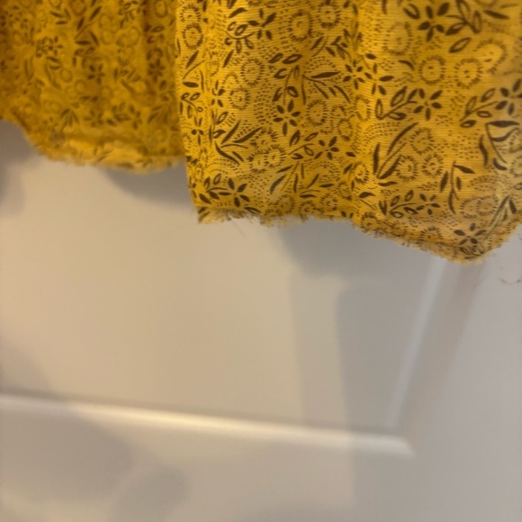 Free People Strapless Floral Yellow Bohemian Dress Size Small Smocked Flowy - Picture 7 of 9